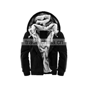 Men Winter Sweatshirts Warm Jackets Thick Velvet Hooded Zip Coat Hoodies thumbnail-3