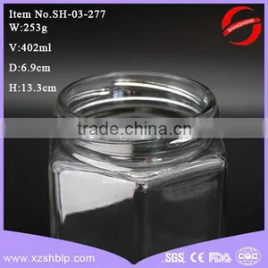 400ml Hexagonal Glass Jar With Metal Screw Top Lid thumbnail-4
