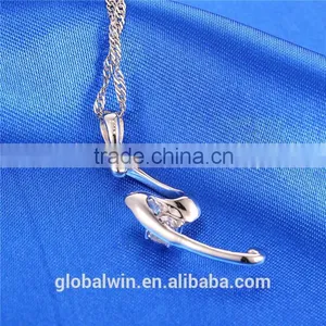 Fashion Simple S Shape Solid 925 Sterling Silver Letter Bead Necklaces Pendant thumbnail-5