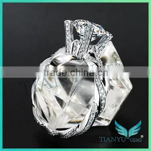 925 Sterling Sliver Moissanite Diamond Wedding Rings thumbnail-2