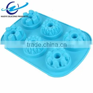 6 Cavities Castle Silicone Microwave Cake Pan thumbnail-1