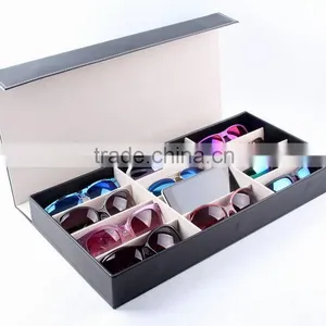 Chinese Factories Wholesale Custom 12 Slot Glasses Box, Leather Black Beautiful Display Box thumbnail-3