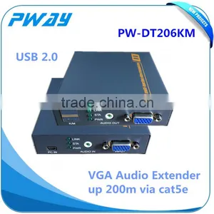 Factory Price VGA Kvm Extender via Cat5e/6 Support Keyboard and Usb Video Ethernet Transmitter and Receiver thumbnail-1