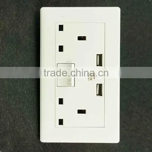 Latest Style Electric Usb Power Wall Switched Socket thumbnail-2