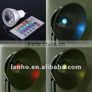3W GU10 16 Colors RGB LED Light Bulb With Remote Control Energy-saving thumbnail-1