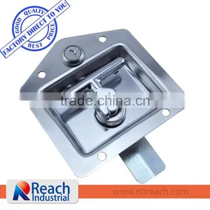Stainless Steel Flush Mount Key-Locking Folding Recessed T Handle Tool Box Door Lock thumbnail-1