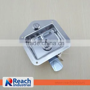 Flush Mount Polished Stainless Steel Key-Locking Recessed T Handle Tool Box Drawer Locks thumbnail-1