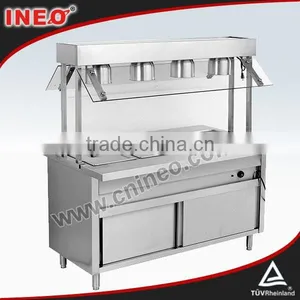 Commercial Stainless Steel Electric Bain Marie( American Style 4 Pan With Top Lamp Warmer) thumbnail-1