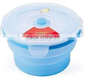 Food Grade Portable Convenient Collapsible Houseware Silicone Foldable Lunch Box thumbnail-1
