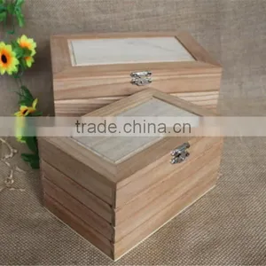 High Quality Natural Unfinished Luxury Wooden Gift Craft Box Wholesale thumbnail-2