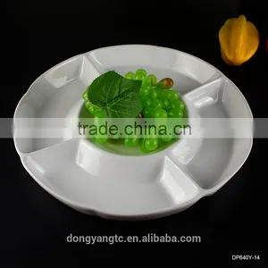 Factory Direct Wholesale White Glazed Ceramic Section Plates thumbnail-1