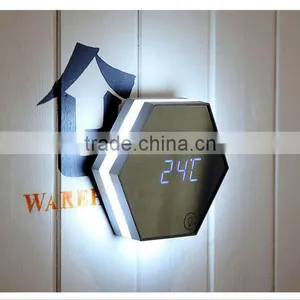 Multifunction Mirroring Alarm Clock With Led Digital Thermometer Cosmetic Mirror Night-lighting Alarm Clock thumbnail-1