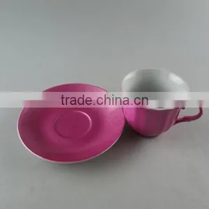 Hot Sale Colorful Porcelain Coffee Cup Set, High Quanlity Ceramic Glaze Cup and Saucer With Gift Box thumbnail-5