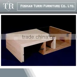 Modern Square Travertine With Tempered Glass Surface Center Table thumbnail-2