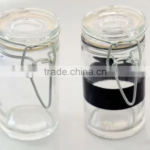 Straight Air-tight Glass Jar With Clip thumbnail-1