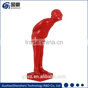 Custom Resin Red Man and Buddha Sculpture Statue thumbnail-1