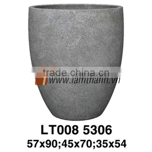 East Asia Manufacturer Stylish Outdoor Round Grey Poly Blaste Vase thumbnail-1