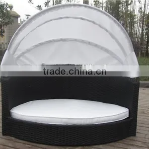 Leisure Poly Dog Bed Rattan Pet Bed With Canopy thumbnail-1