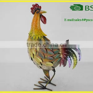 YS16951 Exclusive Chicken Metal Animal Statue for Garden Decoration thumbnail-1