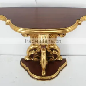 Home Decor Ideas Brown And Gold Console Table thumbnail-2