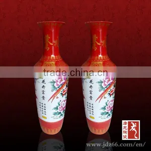 Well-designed Decorative Large Red Chinese Ceramic Vase thumbnail-1
