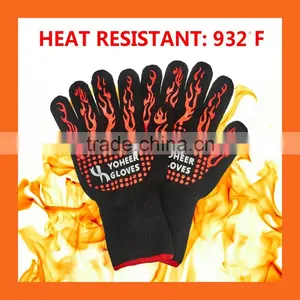 Amazon Hot Sell Grill Gloves/Extreme Heat Resistant Gloves/Nomex Aramid Fiber Cooking BBQ Gloves thumbnail-1