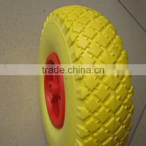 Solid PU Foam Wheel 3.00-4, PU Solid Wheel Barrow Tire 300-4 With Plastic Rim thumbnail-5