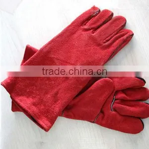 Cow Split Leather, Sew Black Layering, One Piece Back, Full Lining 14/16 Inch Gloves for Welders thumbnail-1