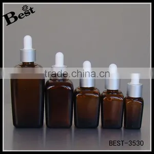 All Size Square Amber Essential Oil Glass Bottle Dropper Cap Essential Oil Bottle Glass Dropper thumbnail-2