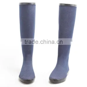 Knee High Fabric Coating Rubber Rain Boots thumbnail-2