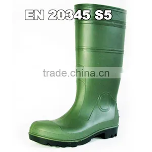 CE EN 20345 S5 Steel Toe Steel Plate Mining Industrial Construction Safety Rain Boots thumbnail-1
