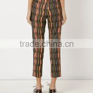 Nice Design Mid-rise Printed Straight Fashion Trousers for Women thumbnail-3