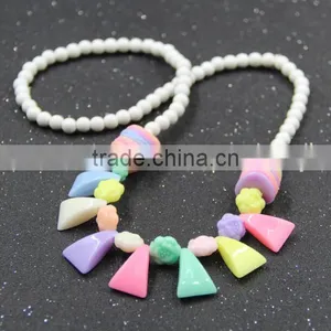 Zm35071a Korean Colorful Jewellery Children Statement Beads Necklace Set thumbnail-1