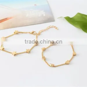 Zm33719a Simple Ladies New Model Gold Plated Heart Shaped Charm Bracelet thumbnail-4