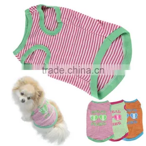 Cheap Stripe Pet Puppy Summer Shirt Pet Clothes T Shirt With Printing thumbnail-1