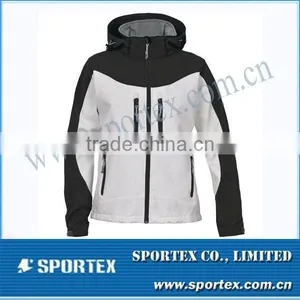 Vintage White/ Black Sporty Running Softshell Jacket Men MZ0073 thumbnail-1