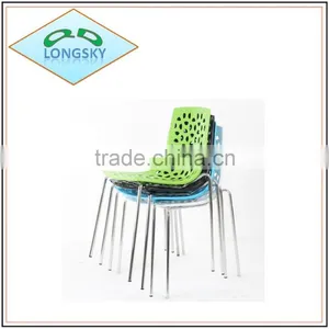New Products Home Office Cafe Restaurant Conference Furniture Metal Leg Plastic Stackable Chair thumbnail-1