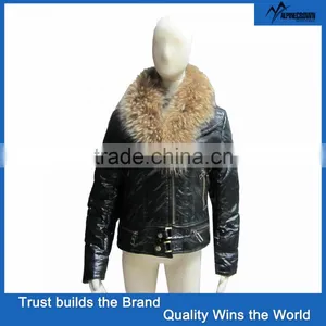 Customized Ladies Purple Leather Jacket thumbnail-1