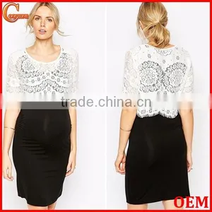 Fashion Lace Overlay Bodycon Fit Maternity Dress Wholesale Maternity Clothes thumbnail-1