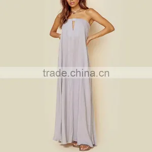 OEM Strapless Maxi Shift Dress With Keyhole One Fits All Plus Size Dresses thumbnail-5