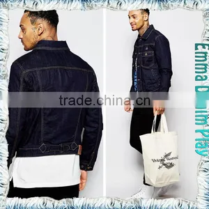 2016 Hottest Factory Cool Outwear Mens Fashion Model Indigo Denim Jacket thumbnail-3