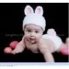 Cute Rabbit Baby Hat and Shorts Handmade Crochet Photography Props Baby Hat and Shorts thumbnail-2