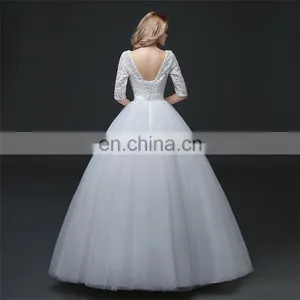 HS1633 2017 Sweetheart Embroidered Luxury Long Sleeve Bridal Gown Chic Wedding Dresses thumbnail-4