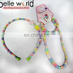 Plastic Beaded Headband Necklace Sets for Hair Accessory thumbnail-1