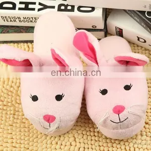 Custom Happy Foot Pink Rabbit Animal Cartoon Indoor Slippers thumbnail-3
