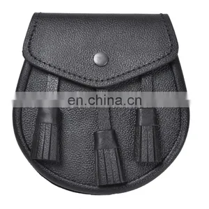 Black Leather Semi Dress Traditional Kilt Sporran thumbnail-1