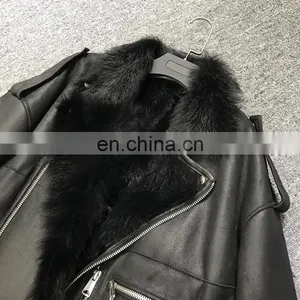 2016 Hot Sale Warm Winter Ladies Shearling Sheepskin Long Coat thumbnail-5