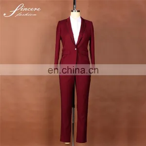 Ladies Wool/Polyester Designer Pants Trousers Suits Jacket Suits thumbnail-1