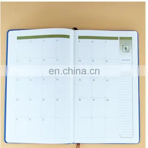Factory Manufacture Customized Printing Hardcove Diary Blue Notebook,schedule Notebook With Elastic Band thumbnail-2