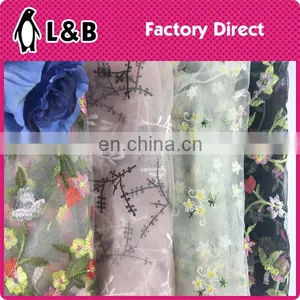 High Quality Popular Embroidery Polyester Mesh Fabric thumbnail-4